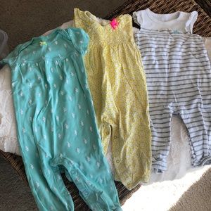 3 Carter’s Rompers EUC